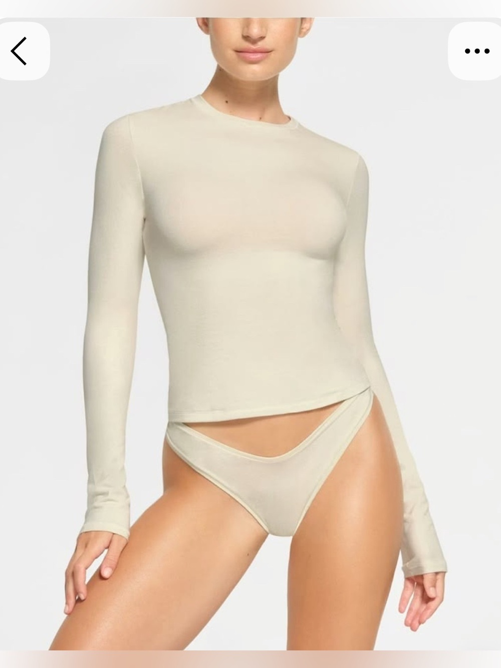 Skims Cotton Jersey Long Sleeve in Bone
